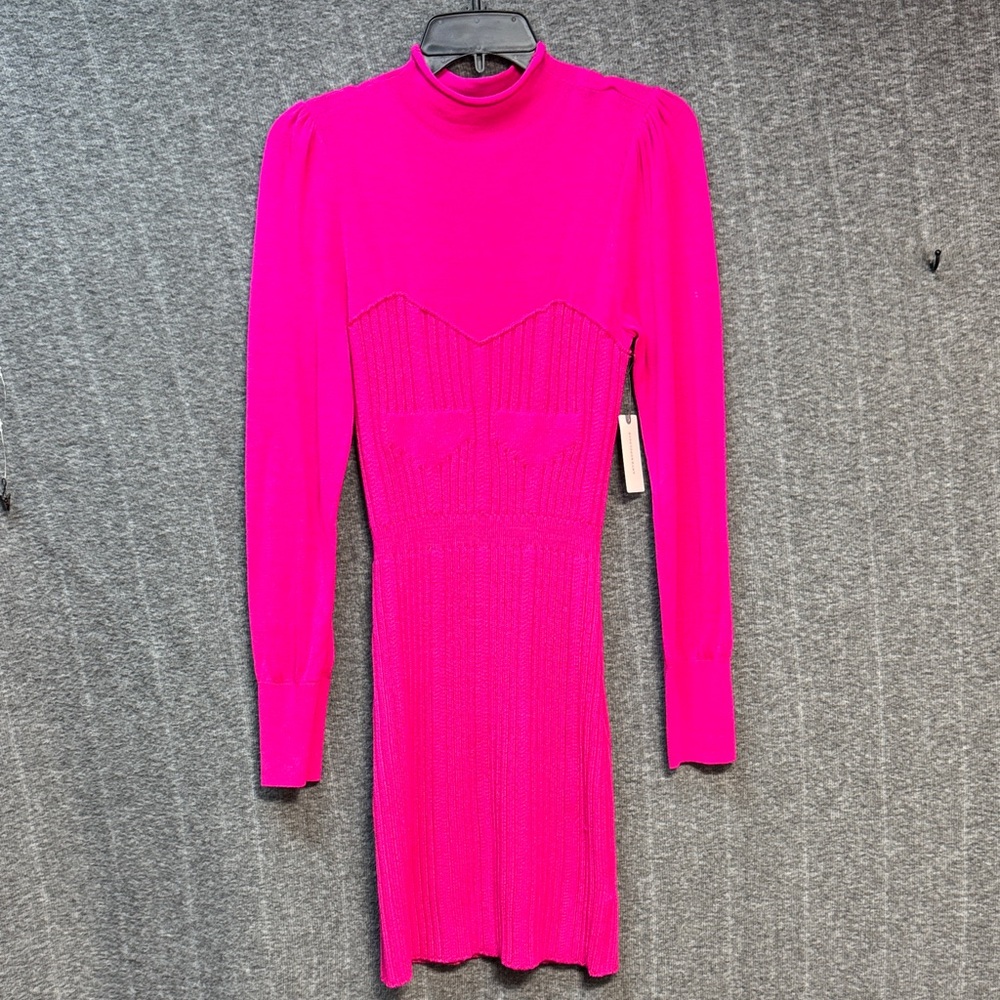 NWT Anthropologie Fuchsia Long Sleeve Sweater Dress